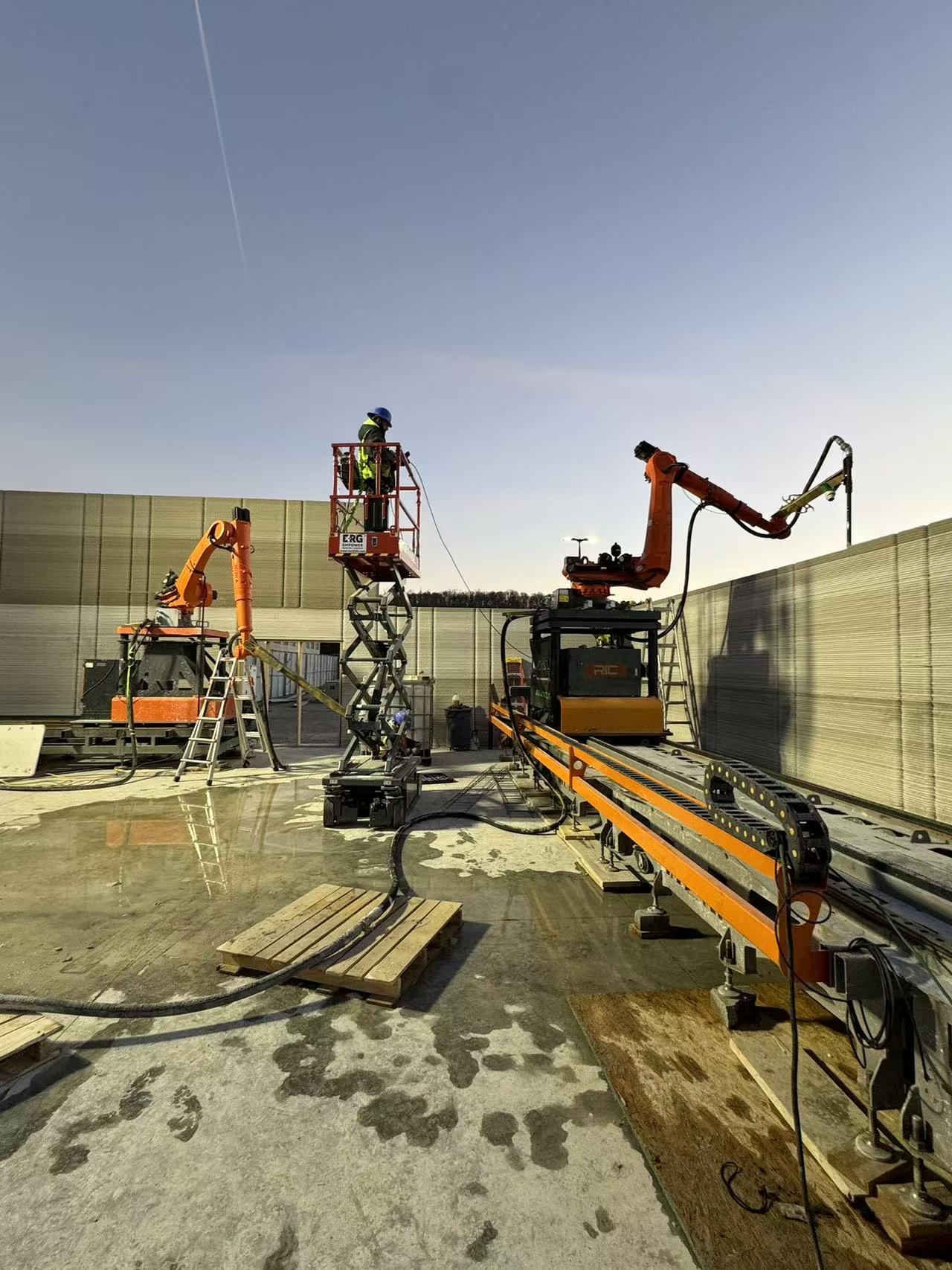 RIC robot printing on a jobsite